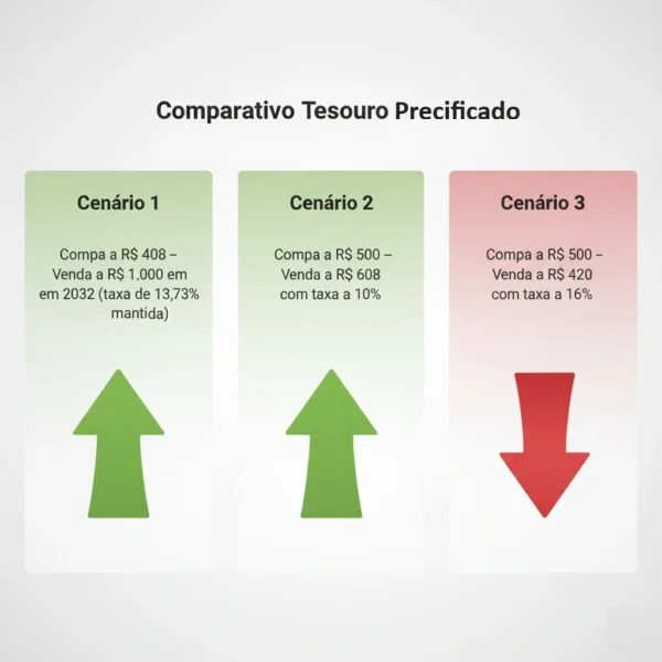 Grafico de precificação do mercado, quanto menor a taxa maior o ganho sobre mercado.