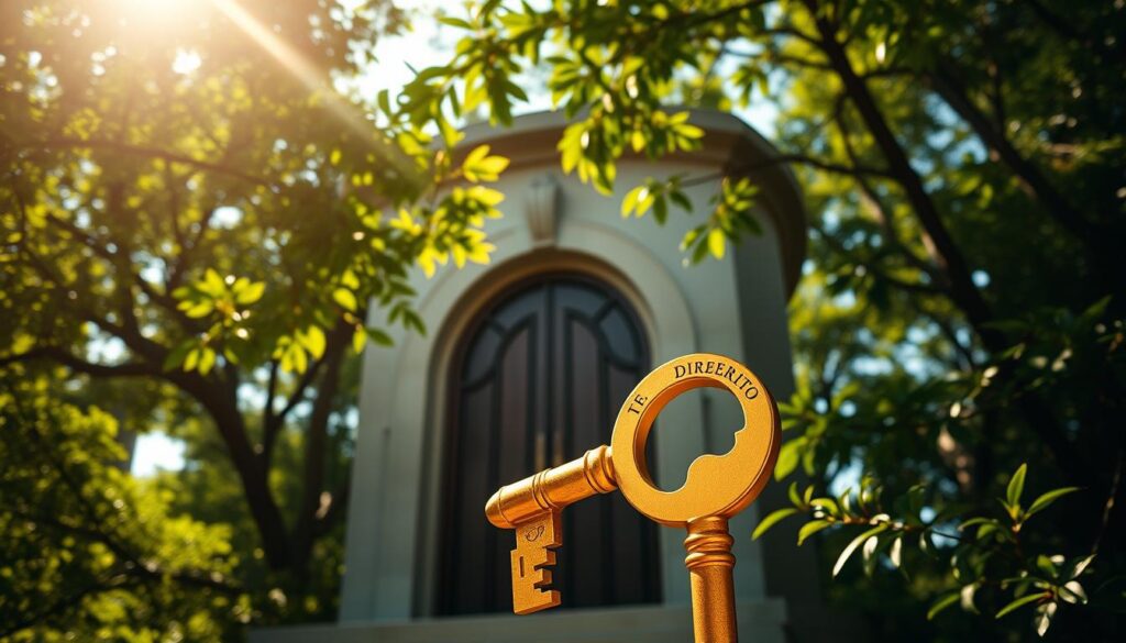 A serene and secure financial stronghold, the Tesouro Direto stands tall against a backdrop of lush greenery. Sunlight filters through the branches, casting a warm glow on the vault-like structure, its robust architecture exuding a sense of stability and protection. In the foreground, a golden key symbolizes the accessibility and transparency of this long-term investment opportunity, inviting viewers to explore the advantages it offers. The composition is balanced, with the building's clean lines and symmetry complemented by the organic shapes of the surrounding foliage, creating a harmonious and reassuring visual narrative. A serene and secure financial stronghold, the Tesouro Direto stands tall against a backdrop of lush greenery. Sunlight filters through the branches, casting a warm glow on the vault-like structure, its robust architecture exuding a sense of stability and protection. In the foreground, a golden key symbolizes the accessibility and transparency of this long-term investment opportunity, inviting viewers to explore the advantages it offers. The composition is balanced, with the building's clean lines and symmetry complemented by the organic shapes of the surrounding foliage, creating a harmonious and reassuring visual narrative.