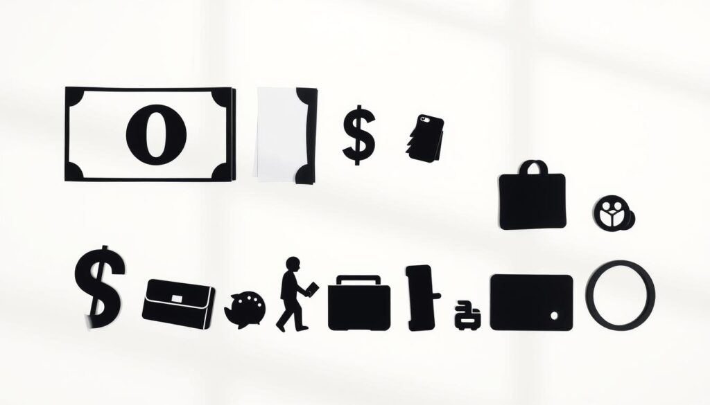 A clean, modern payment options display featuring various paper bill silhouettes and digital wallet icons, set against a neutral background with soft, directional lighting. The layout is balanced and visually appealing, highlighting the diversity of payment methods available. The overall mood is professional, informative, and practical, suitable for an article on debt renegotiation solutions.