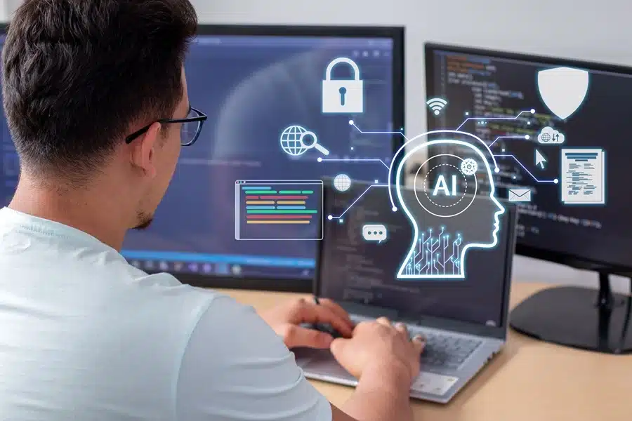 Impacto da inteligência artificial impactando no mercado financeiro e tomada de decisão.