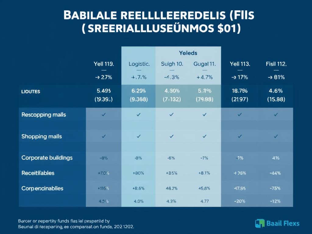 Comparativo visual dos diferentes segmentos de FIIs e seus rendimentos