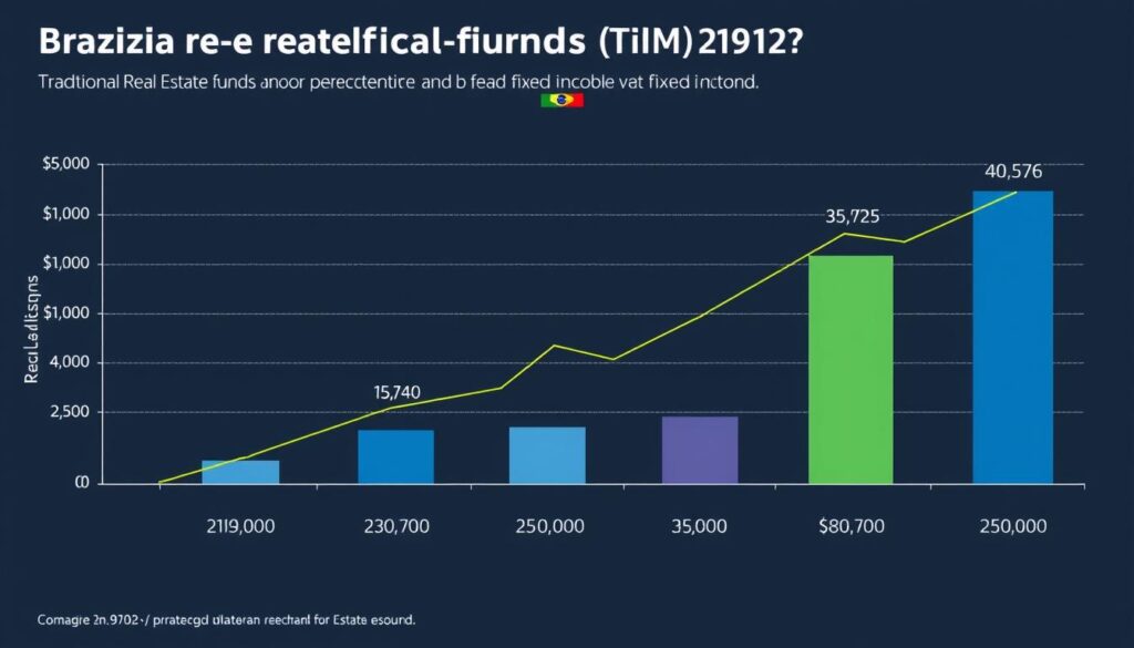 Gráfico mostrando rendimentos de FIIs comparados com outros investimentos imobiliários Gráfico mostrando rendimentos de FIIs comparados com outros investimentos imobiliários