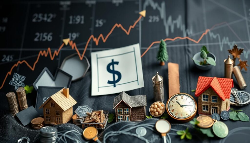 Imagem de uma carteira de investimentos diversificada ressaltando a diferença de ter rendimentos de ações