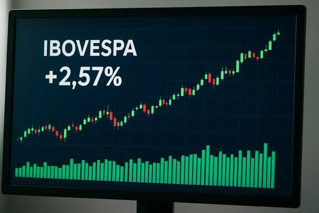 Ibovespa alta, mercado de ações no Brasil, gráfico financeiro, crescimento do Ibovespa, economia brasileira, impacto do corte de juros nos mercados.