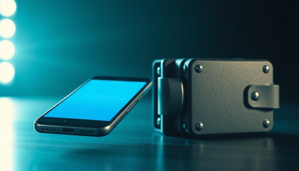 A high-contrast, cinematic scene depicting the stark contrast between a "hot wallet" and a "cold wallet" for cryptocurrency storage. In the foreground, a sleek, modern smartphone or mobile device representing the hot wallet, glowing with an intense digital aura. In the background, a rugged, heavy-duty hardware wallet device symbolizing the cold wallet, with a matte, industrial aesthetic. The scene is bathed in dramatic lighting, creating a sense of tension and emphasis on the functional differences between the two wallet types. The overall mood is one of technological sophistication and the weighty responsibility of securely managing digital assets.