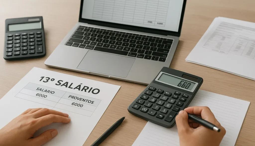 Rapaz olhando a planilha e calculando o orçamento com dinheiro extra.