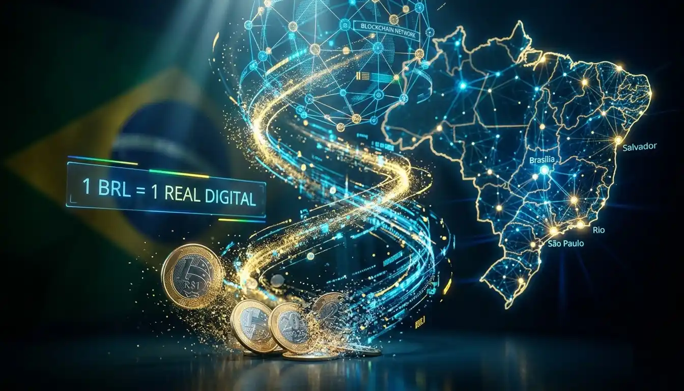 Equilíbrio estratégico entre disciplina e crescimento patrimonial - uma balança dourada sofisticada equilibrando elementos que representam diferentes classes de ativos (moedas, gráficos ascendentes, símbolos de renda fixa e variável), com fundo de cidade financeira ao entardecer e luzes dramáticas.